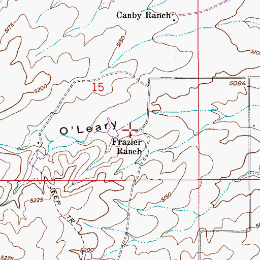 Topographic Map of Frazier Ranch, AZ