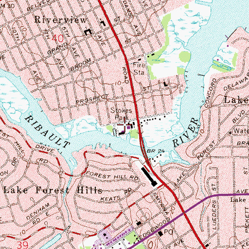 Topographic Map of Stokes Park, FL