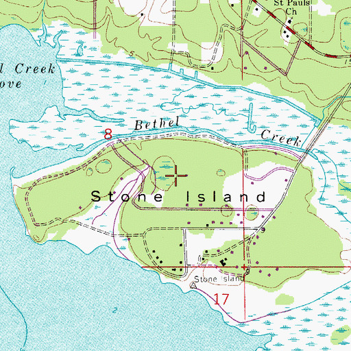 Topographic Map of Stone Island, FL