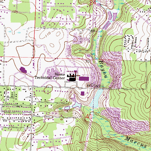 Topographic Map of George Stone Career Center, FL