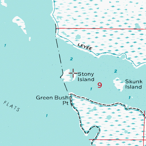 Topographic Map of Stony Island, FL