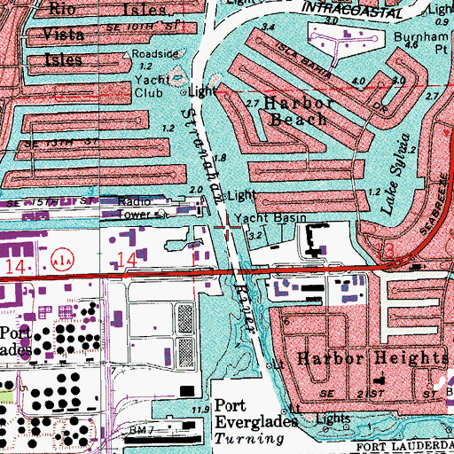 Topographic Map of Stranahan River, FL