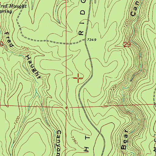 Topographic Map of Fred Haught Ridge, AZ