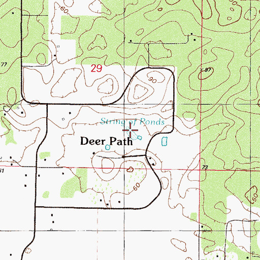Topographic Map of String of Ponds, FL