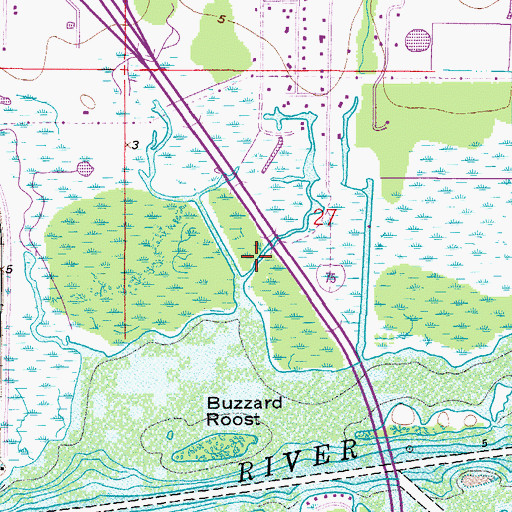Topographic Map of Stroud Creek, FL