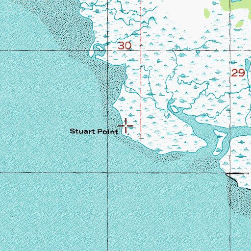 Topographic Map of Stuart Point, FL