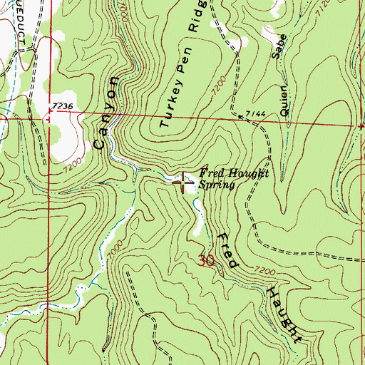 Topographic Map of Fred Haught Spring, AZ