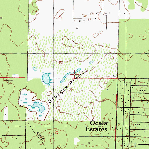 Topographic Map of Sturgis Prairie, FL