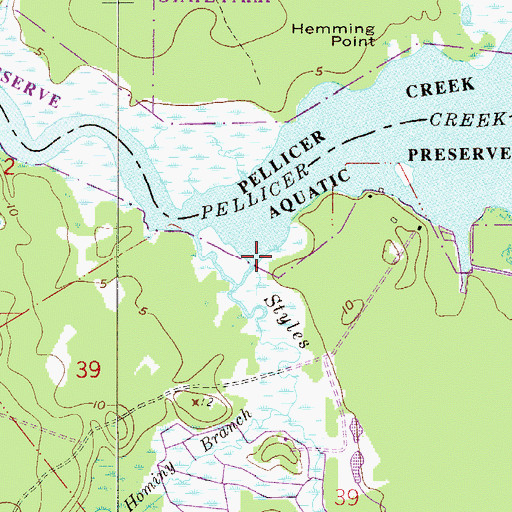 Topographic Map of Styles Creek, FL