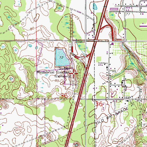 Topographic Map of Suber Memorial Gardens, FL