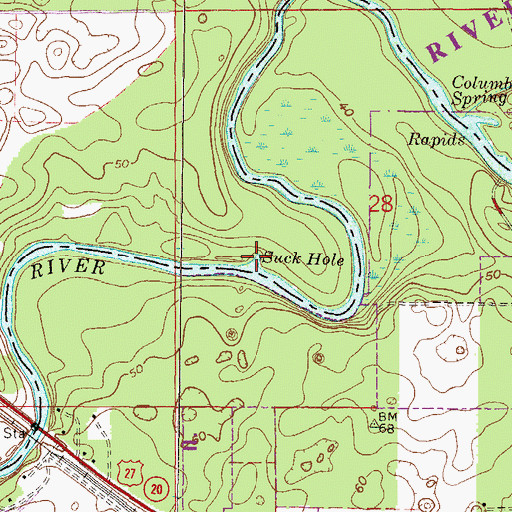 Topographic Map of Suck Hole, FL