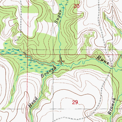 Topographic Map of Sugar Mill Branch, FL