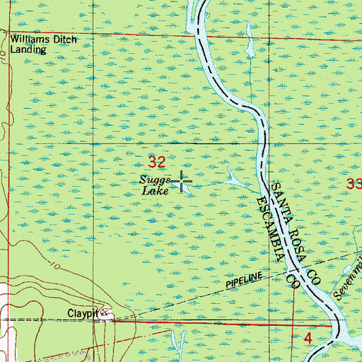 Topographic Map of Suggs Lake, FL