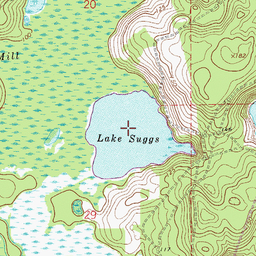 Topographic Map of Lake Suggs, FL