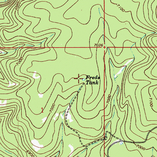 Topographic Map of Freds Tank, AZ