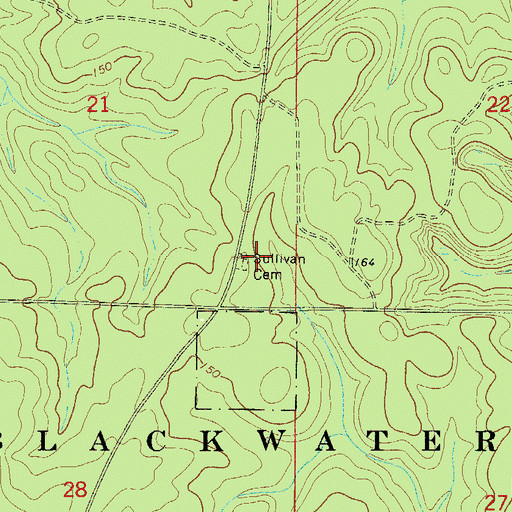 Topographic Map of Sullivan Cemetery, FL