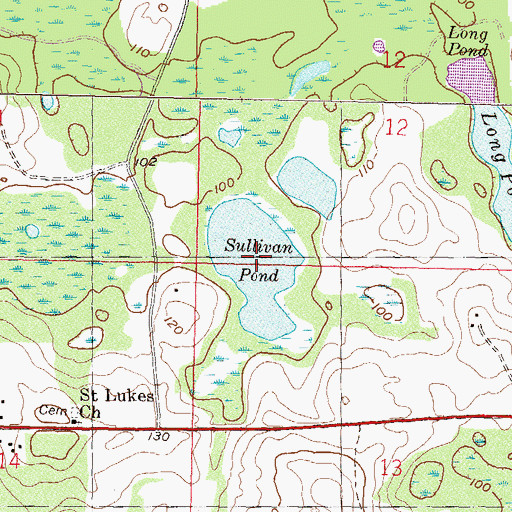 Topographic Map of Sullivan Pond, FL