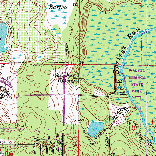Topographic Map of Sulphur Spring, FL