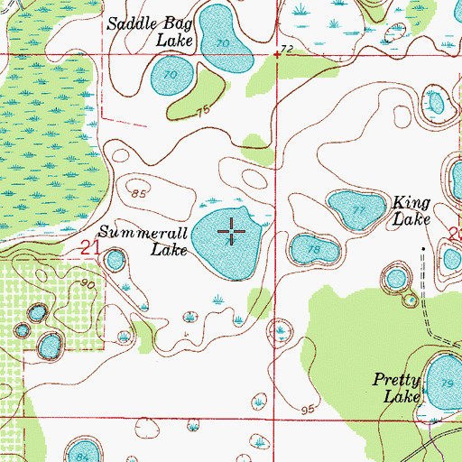 Topographic Map of Summerall Lake, FL
