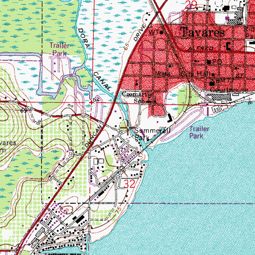 Topographic Map of Summerall Park, FL