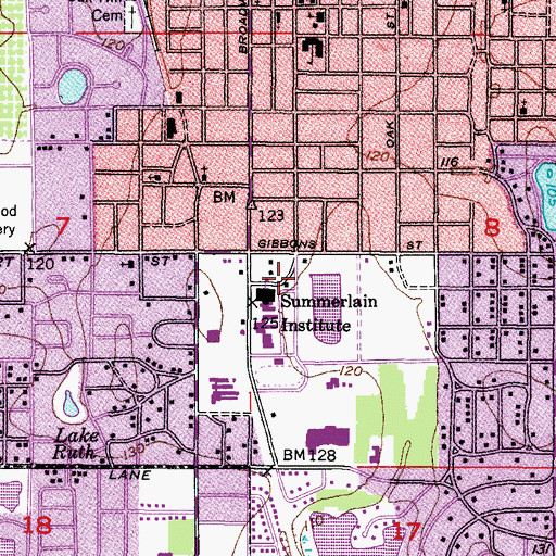 Topographic Map of Summerlain Institute, FL