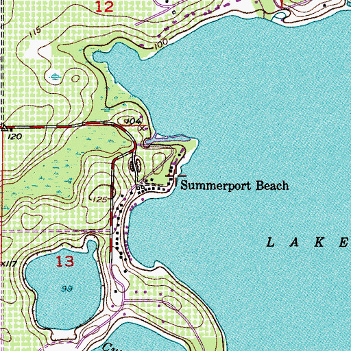 Topographic Map of Summerport Beach, FL
