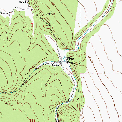 Topographic Map of Free Tank, AZ