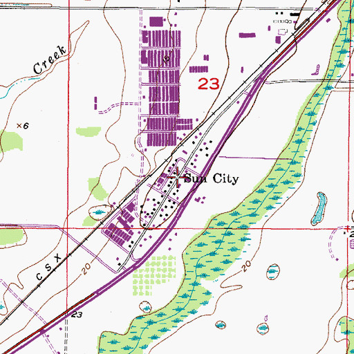 Topographic Map of Sun City, FL