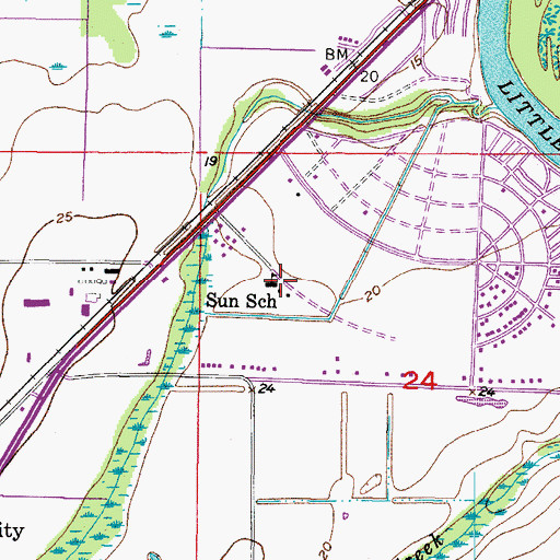 Topographic Map of Sun School, FL