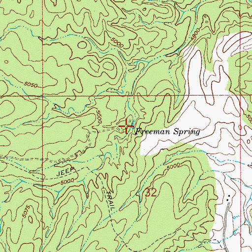 Topographic Map of Freeman Spring, AZ