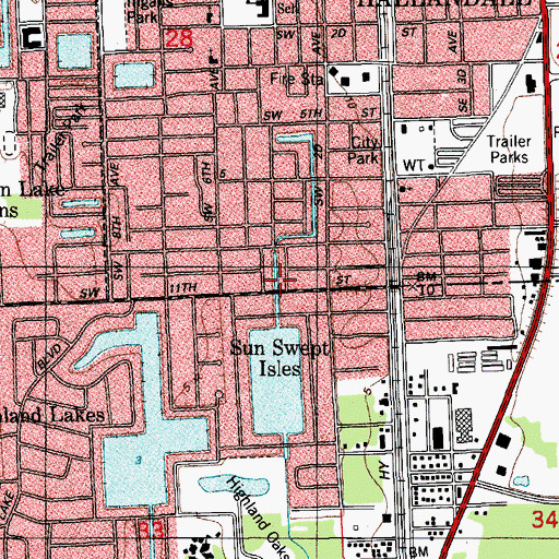 Topographic Map of Sun Swept Isles, FL