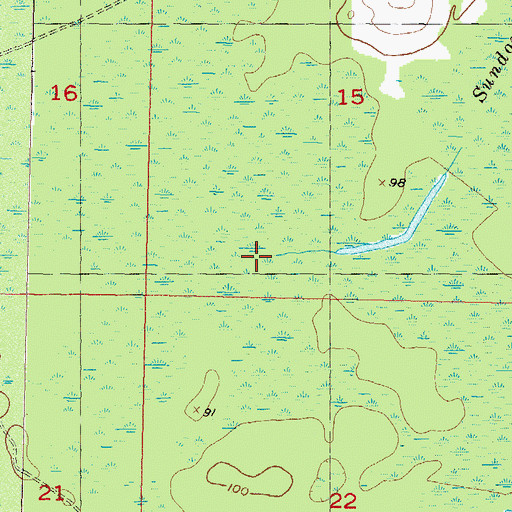 Topographic Map of Sundown Creek, FL