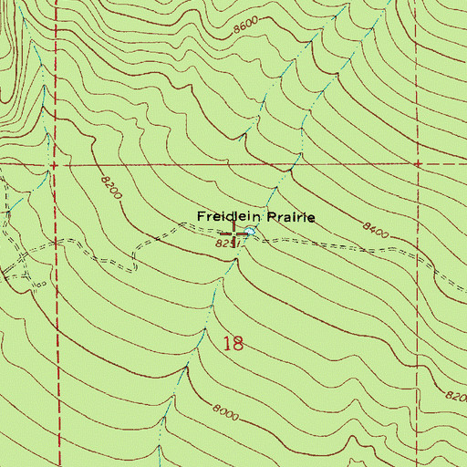 Topographic Map of Freidlein Prairie, AZ