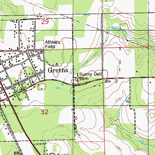 Topographic Map of Sunny Dell Cemetery, FL