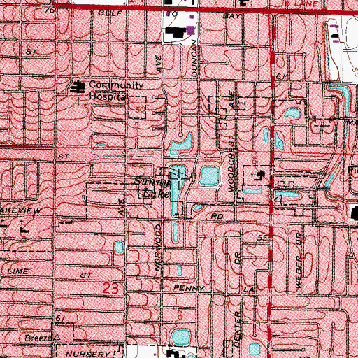 Topographic Map of Sunny Lake, FL
