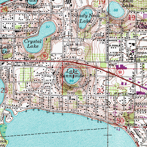 Topographic Map of Lake Sunnyside, FL