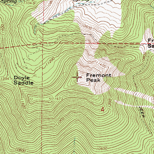 Topographic Map of Fremont Peak, AZ