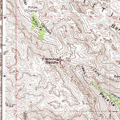 Topographic Map of Fremont Saddle, AZ
