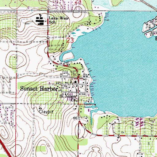 Topographic Map of Sunset Harbor, FL