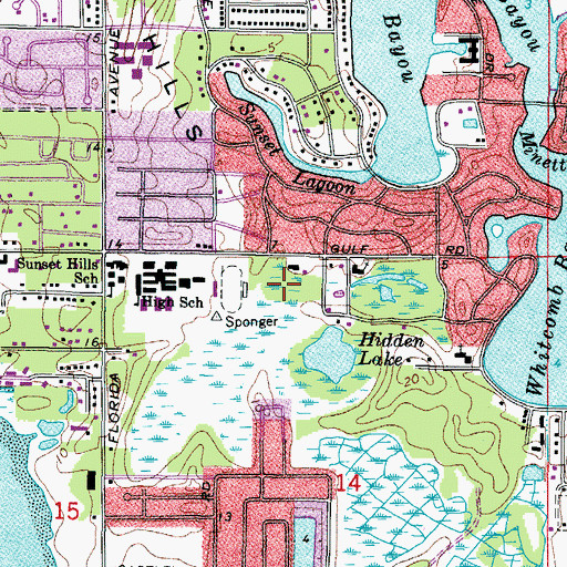 Topographic Map of Sunset Hills Elementary School, FL