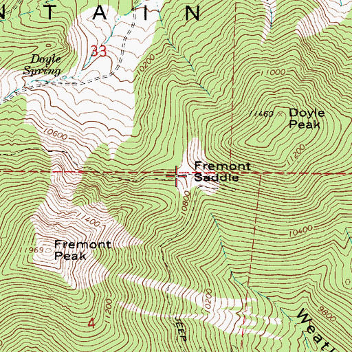 Topographic Map of Fremont Saddle, AZ