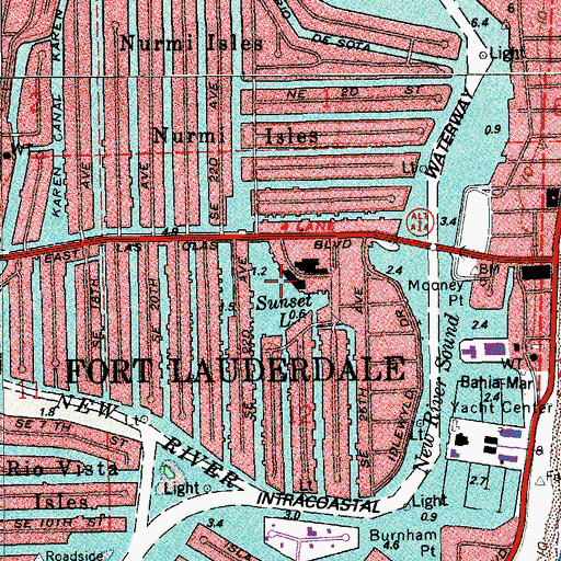 Topographic Map of Sunset Lake, FL