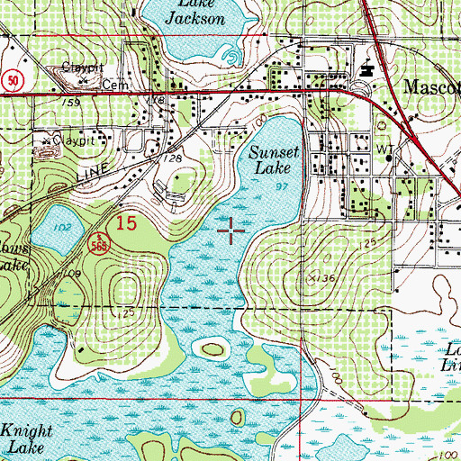 Topographic Map of Sunset Lake, FL