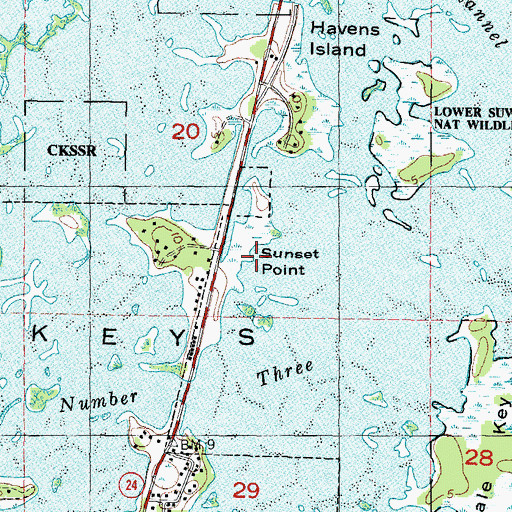 Topographic Map of Sunset Point, FL
