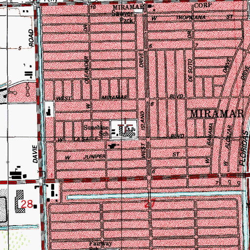 Topographic Map of Sunshine Elementary School, FL