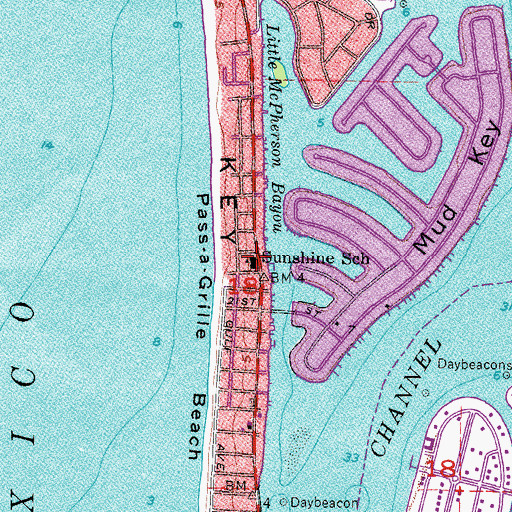 Topographic Map of Sunshine School, FL
