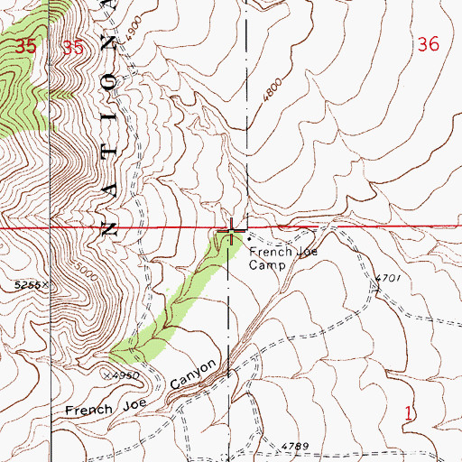 Topographic Map of French Joe Camp, AZ