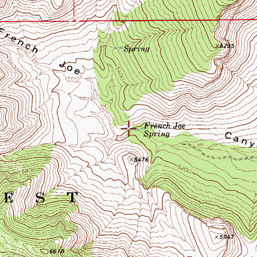 Topographic Map of French Joe Spring, AZ