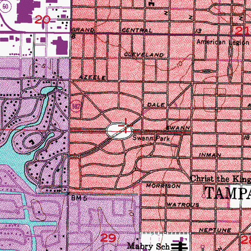 Topographic Map of Swann Park, FL