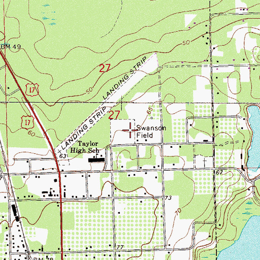 Topographic Map of Swanson Field, FL
